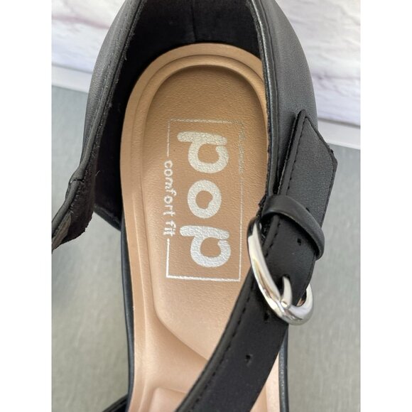 Pop Women Black Block Heel Platform Y2K Mary Jane Dress Shoes Size 9M - Picture 9 of 10
